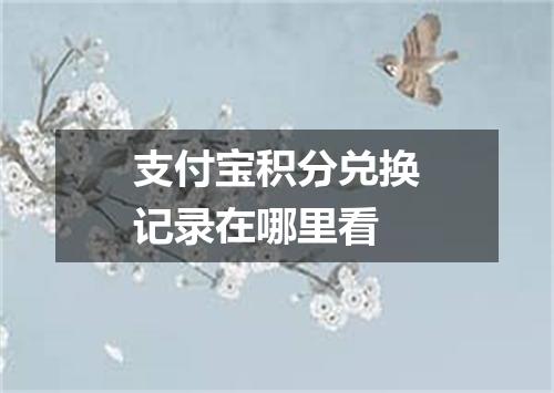 支付宝积分兑换记录在哪里看