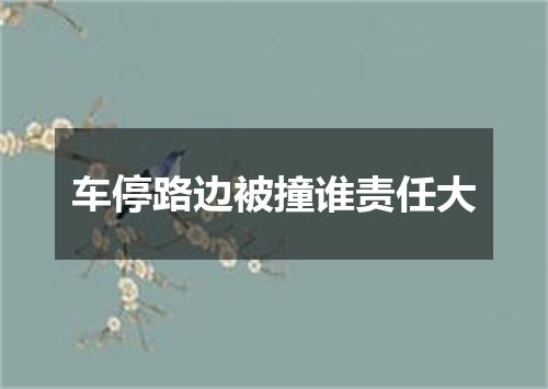 车停路边被撞谁责任大