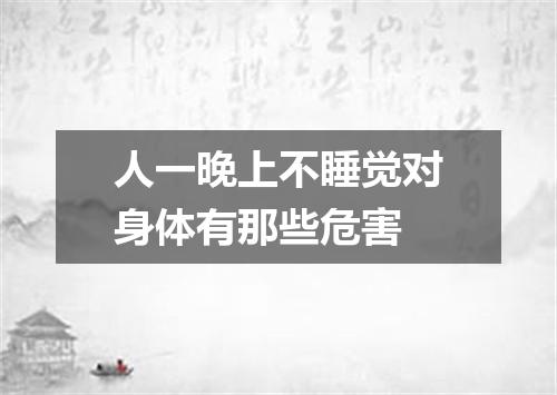 人一晚上不睡觉对身体有那些危害