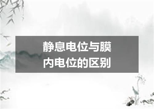 静息电位与膜内电位的区别