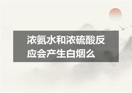 浓氨水和浓硫酸反应会产生白烟么