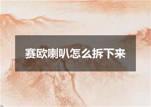 赛欧喇叭怎么拆下来