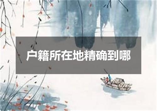 户籍所在地精确到哪