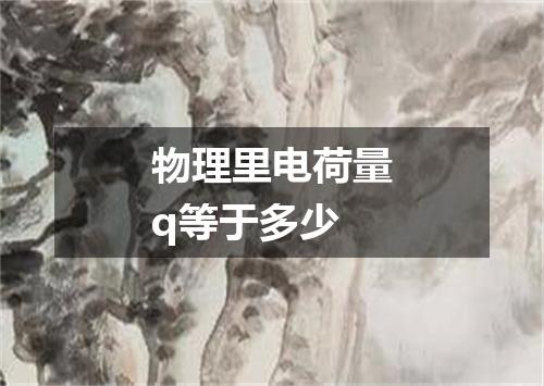 物理里电荷量q等于多少