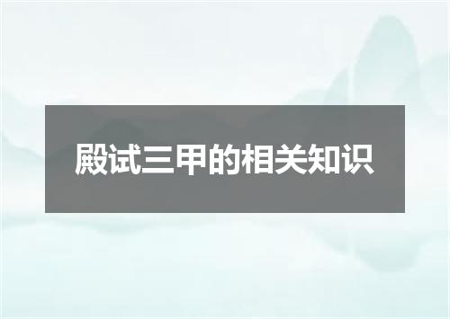 殿试三甲的相关知识