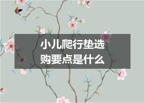 小儿爬行垫选购要点是什么