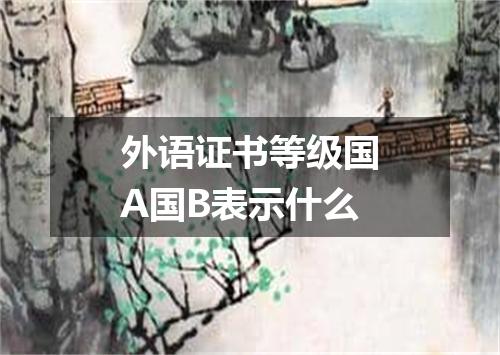 外语证书等级国A国B表示什么