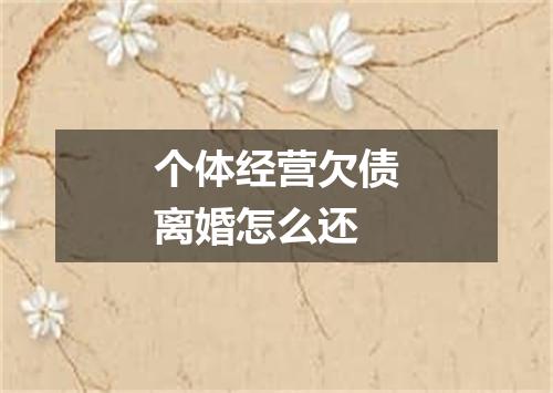 个体经营欠债离婚怎么还