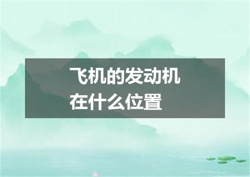 飞机的发动机在什么位置