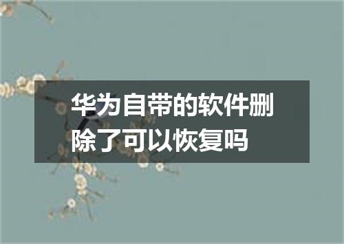 华为自带的软件删除了可以恢复吗