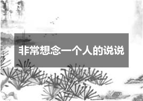 非常想念一个人的说说