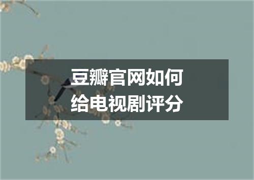 豆瓣官网如何给电视剧评分