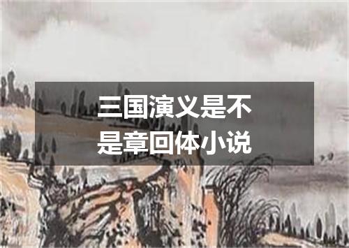 三国演义是不是章回体小说