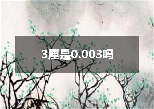 3厘是0.003吗