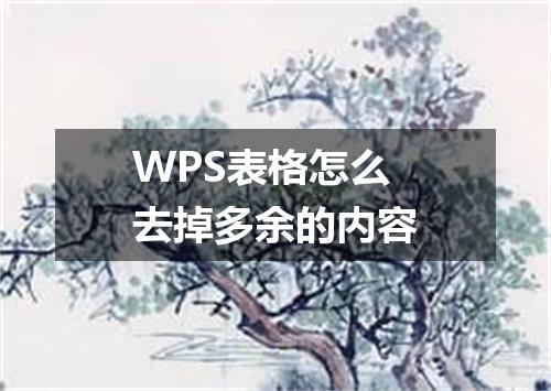 WPS表格怎么去掉多余的内容