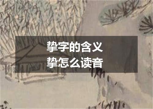 挚字的含义 挚怎么读音
