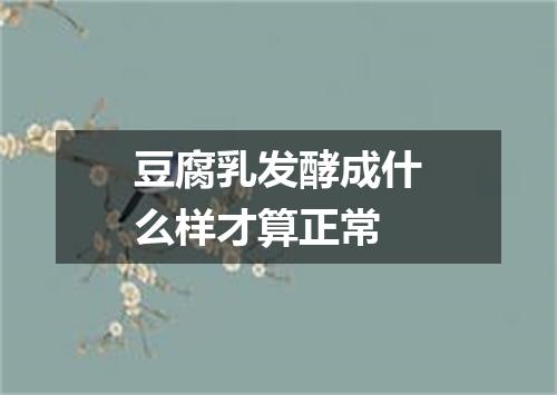豆腐乳发酵成什么样才算正常