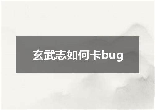 玄武志如何卡bug