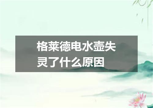 格莱德电水壶失灵了什么原因