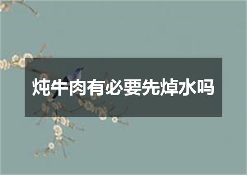 炖牛肉有必要先焯水吗