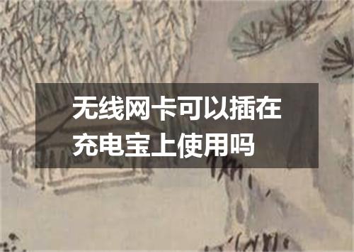 无线网卡可以插在充电宝上使用吗