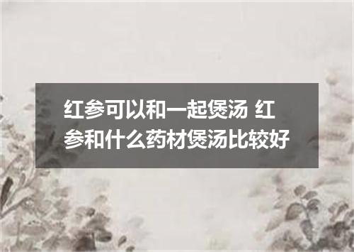 红参可以和一起煲汤 红参和什么药材煲汤比较好
