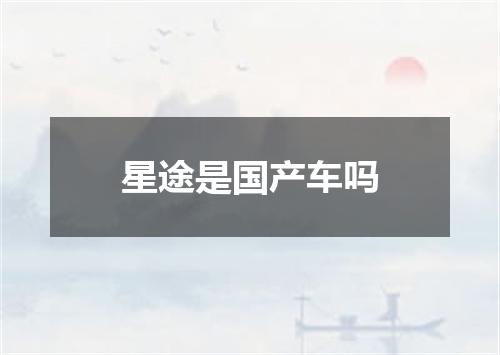 星途是国产车吗