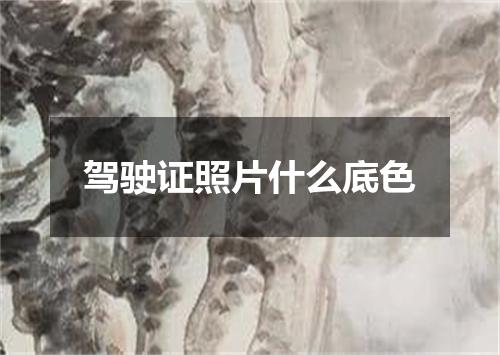 驾驶证照片什么底色