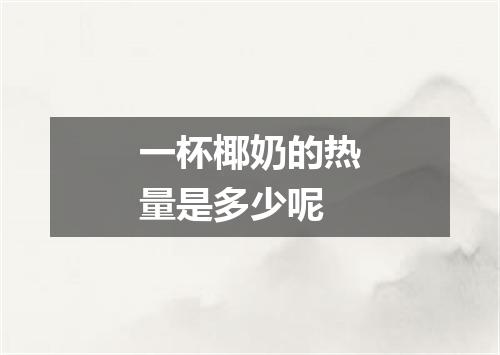 一杯椰奶的热量是多少呢