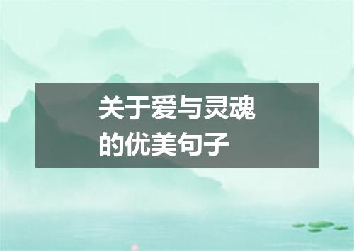 关于爱与灵魂的优美句子