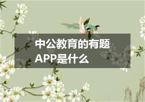 中公教育的有题APP是什么
