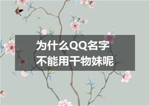 为什么QQ名字不能用干物妹呢