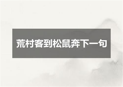 荒村客到松鼠奔下一句