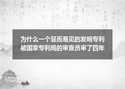 为什么一个显而易见的发明专利被国家专利局的审查员审了四年