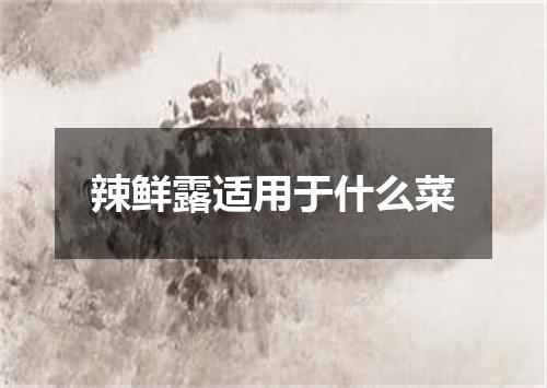 辣鲜露适用于什么菜