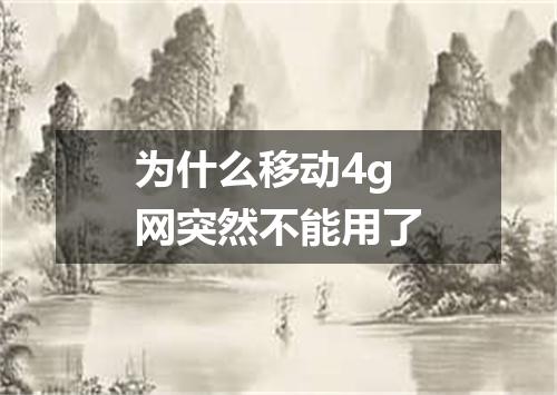 为什么移动4g网突然不能用了