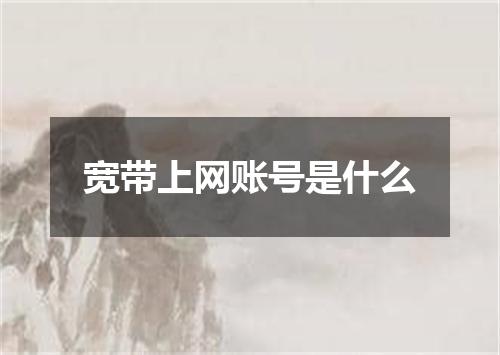 宽带上网账号是什么