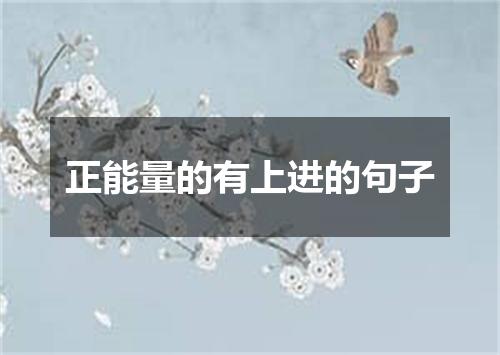 正能量的有上进的句子