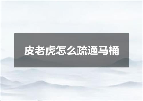 皮老虎怎么疏通马桶