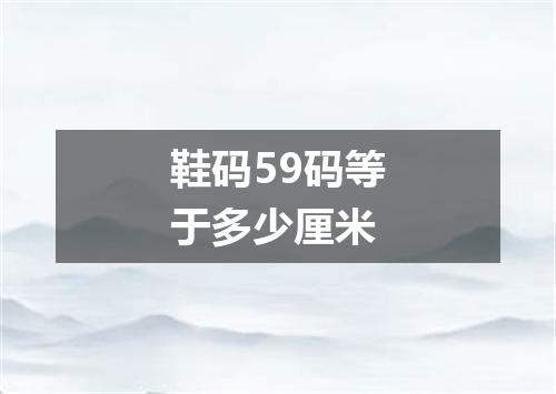 鞋码59码等于多少厘米