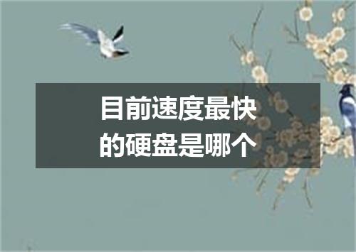 目前速度最快的硬盘是哪个