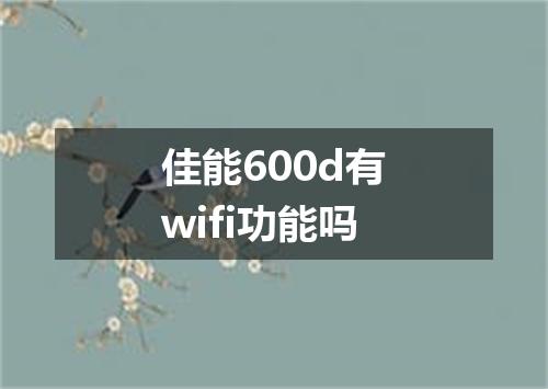 佳能600d有wifi功能吗