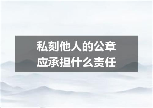 私刻他人的公章应承担什么责任