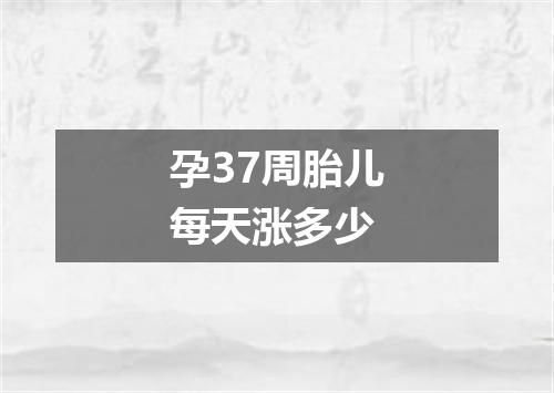 孕37周胎儿每天涨多少