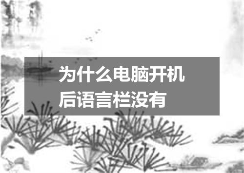 为什么电脑开机后语言栏没有