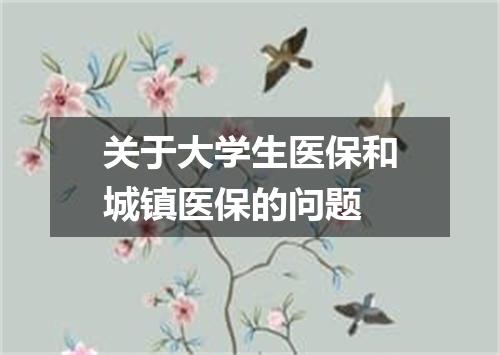 关于大学生医保和城镇医保的问题