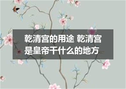 乾清宫的用途 乾清宫是皇帝干什么的地方
