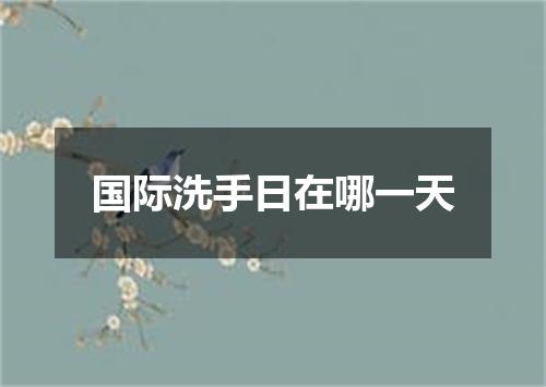 国际洗手日在哪一天