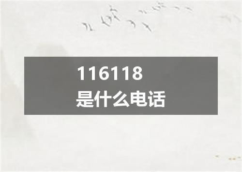 116118是什么电话