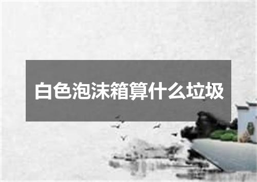 白色泡沫箱算什么垃圾